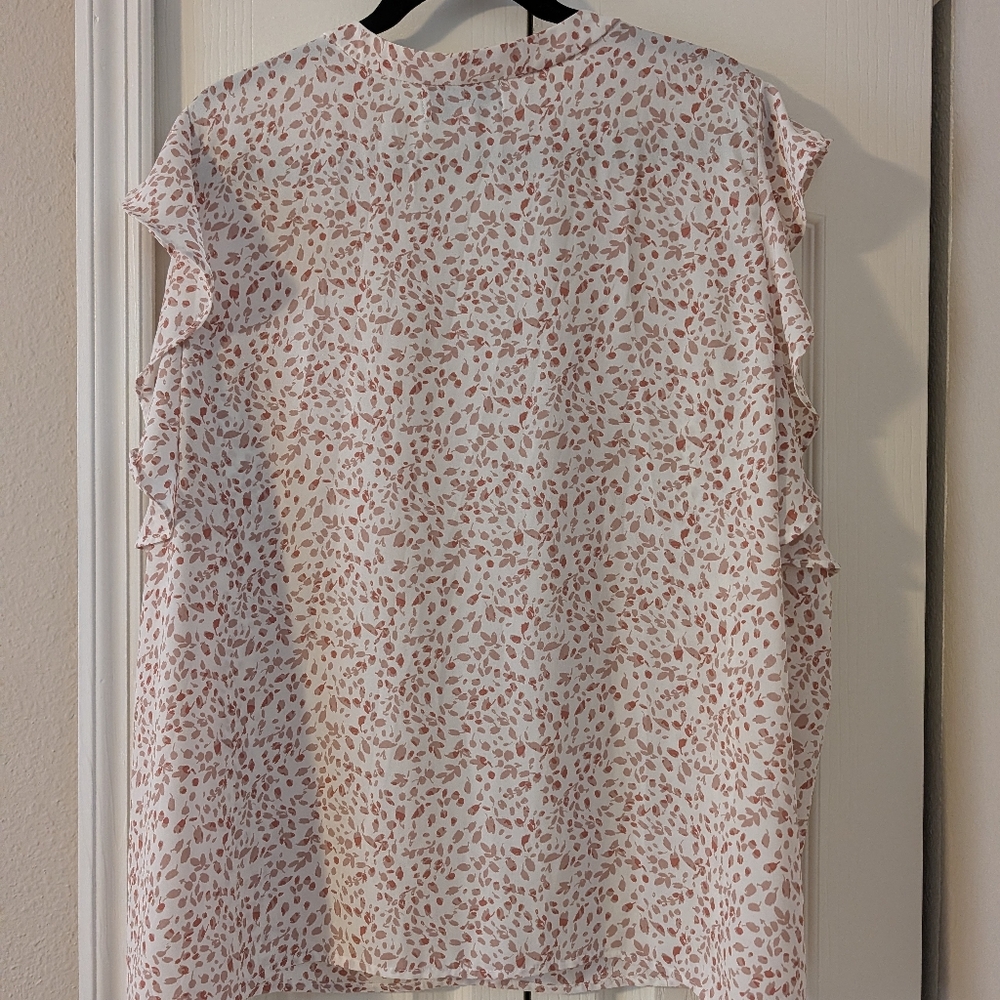 Nordstrom Rack - Pink Patterned Ruffle Blouse - Picture 3 of 3